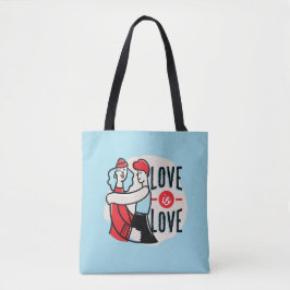 Bolsa Tote Trendent Orgulho gay Love is Love Lesbian Casal