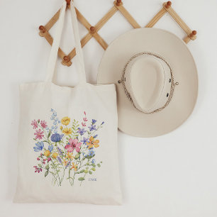 Bolsa Tote Trendy Colorful Wildflower com Monograma