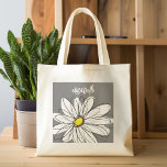 Bolsa Tote Trendy Daisy com cinza e amarelo<br><div class="desc">Uma peça de arte dúzia e caprichosa,  hipster. Você pode adicionar um nome,  monograma ou outro texto personalizado. Se você precisar mover a arte ao redor,  clique no botão personalizar para fazer alterações.</div>