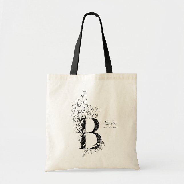 Bolsa Tote Trendy farm rustic Letter B monogramas (Frente)
