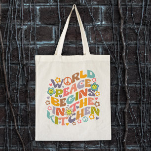 Bolsa Tote Trendy Flowers Retro Watercolor Vegan