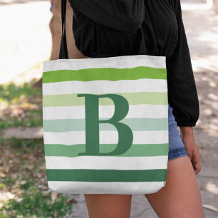 Bolsa Tote Trendy Green Stripes Monograma
