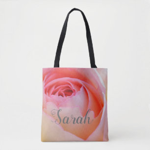 Bolsa Tote Trendy Love Personalized Pink Rose Design