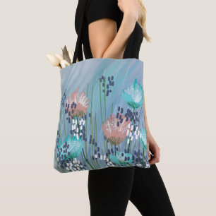 Bolsa Tote Trendy Modern Abstrato Floral