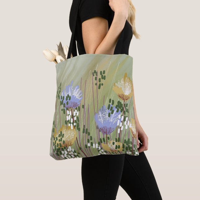 Bolsa Tote Trendy Modern Abstrato Floral (Close Up)