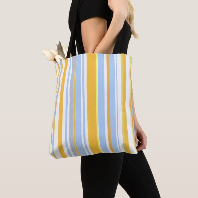 Bolsa Tote Trendy Modern Boho Chic Stripes (Close Up)