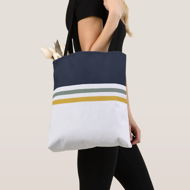 Bolsa Tote Trendy Modern listras simples listradas (Close Up)