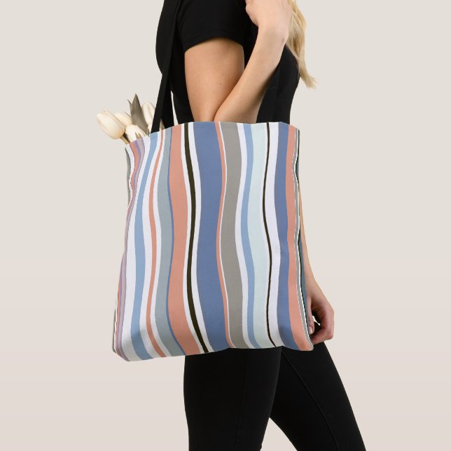 Bolsa Tote Trendy Modern Stripes (Close Up)