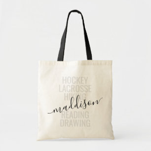 Bolsa Tote Trendy Monograma Name Script Esporte e Hobby