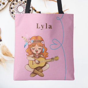Bolsa Tote Trendy Na moda Cute Boho Moças Rosa