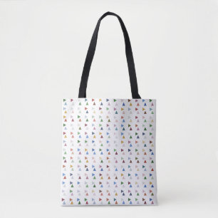 Bolsa Tote Trendy Pastel triângulos em padrão geométrico bran
