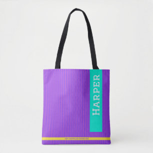 Bolsa Tote Trendy Purple Personalised Name e Monograma
