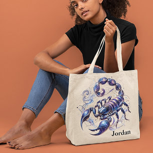 Bolsa Tote Trendy Scorpio Watercolor Zodiac Design