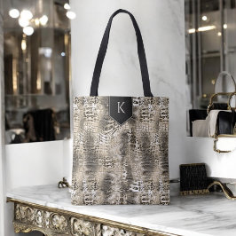 Bolsa Tote Trendy Snakeskin Animal Print com seu monograma
