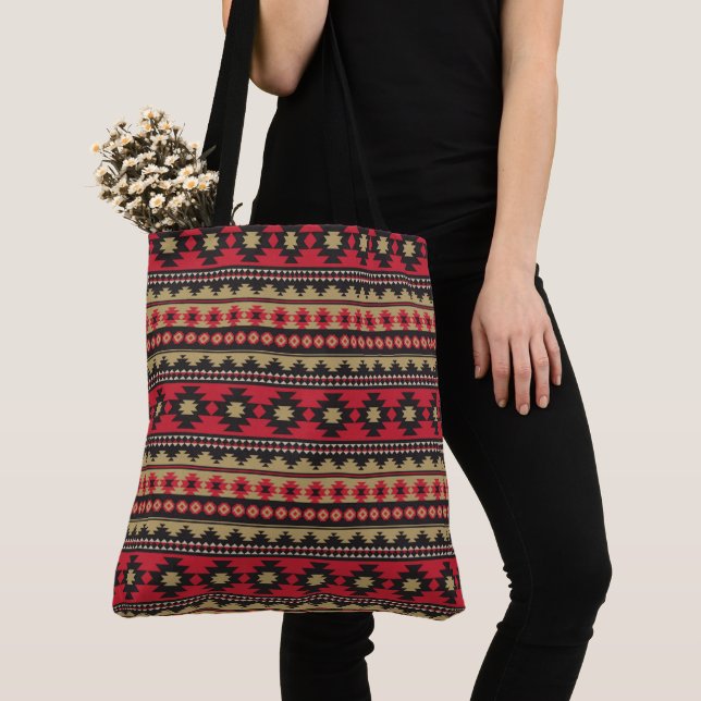 Bolsa Tote Trendy Southwestern Ethnic Padrão Tribal (Close Up)