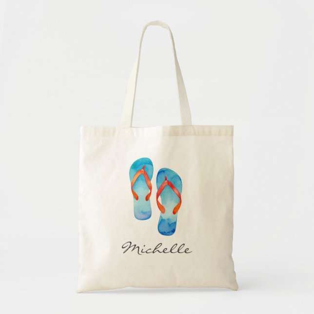 Bolsa Tote Trendy Summer Beach Flip Flops  (Frente)