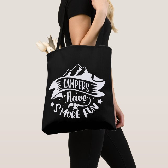 Bolsa Tote Trendy Summer Camping l Black and white (Close Up)