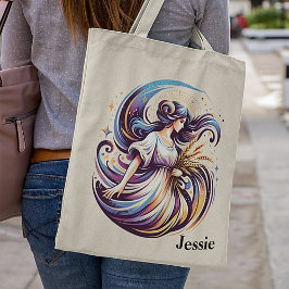Bolsa Tote Trendy Virgo Watercolor Zodiac Design