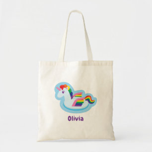 Bolsa Tote Trendy Winged Unicorn Piscina Arco-Íris Arco-Íris