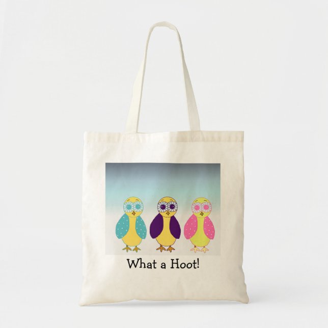 Bolsa Tote Três Corujas Fofas (Frente)