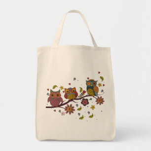 Bolsa Tote Três corujas no galho