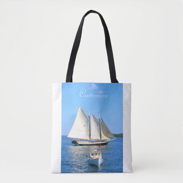 Bolsa Tote três esquisitojo mastro velejando (Frente)