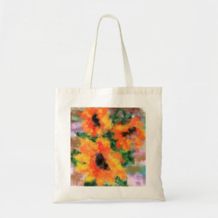 Bolsa Tote Três Girassóis - pintura de arte original Abstrato