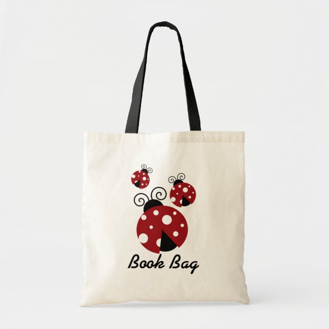 Bolsa Tote Três insetos preto e vermelho do Livro de joanilha (Frente)