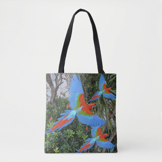 Bolsa Tote Três Macaws Voadoras (Frente)