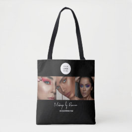 Bolsa Tote Três Modelo de Foto Preto Negócios Personalizáveis