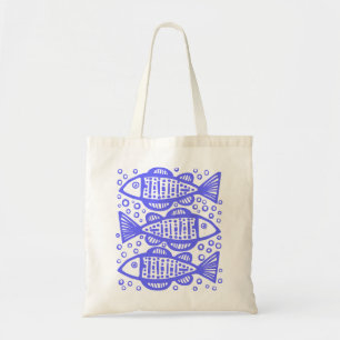 Bolsa Tote Três peixes - Azul elétrico