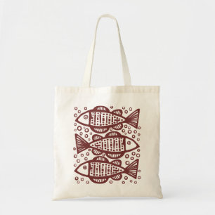 Bolsa Tote Três Peixes - Castanho Escuro