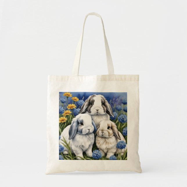 Bolsa Tote Três Pequenos Coelhos De Coelhinhos (Frente)