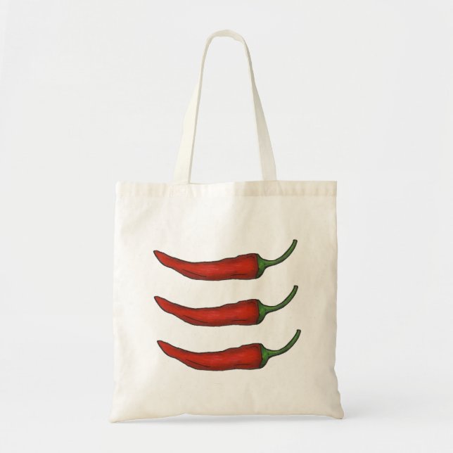 Bolsa Tote Três Pimentos Vermelhos Quentes Pimentões-Pimentos (Frente)