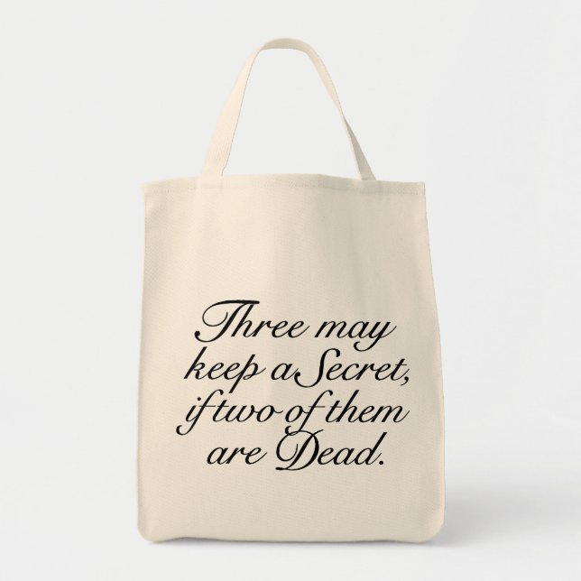 Bolsa Tote Três Podem Manter um Segredo (Frente)