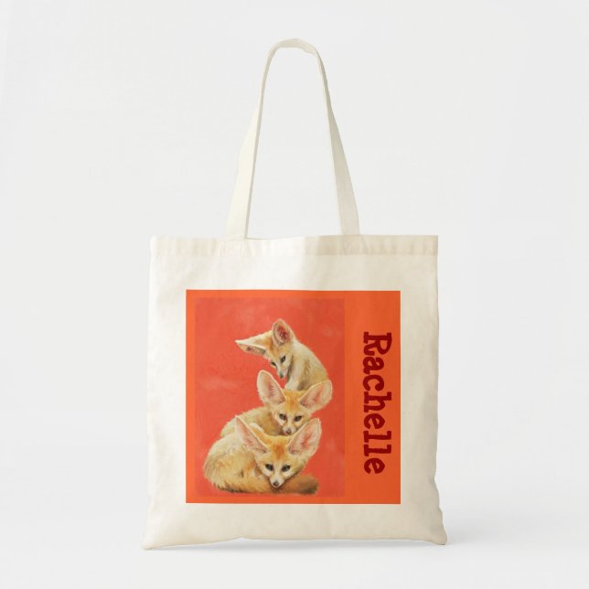 Bolsa Tote Três raposas do fennec (Frente)