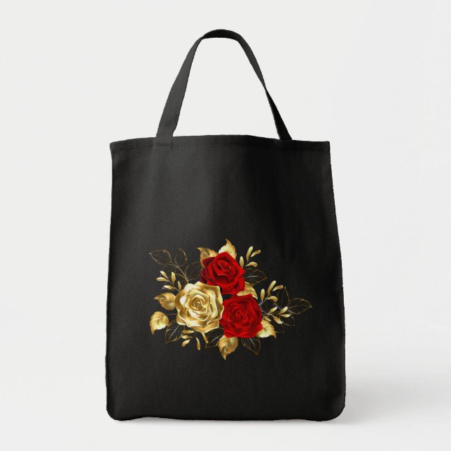 Bolsa Tote Três Rosas de joalharia (Frente)