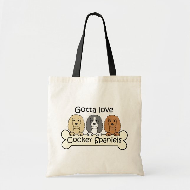 Bolsa Tote Três Spaniels de Cocker (Frente)
