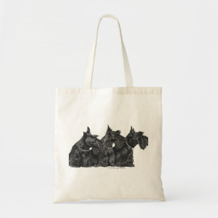 Bolsa Tote Três Terriers Escoceses Curiosos