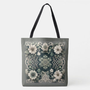Bolsa Tote Trevo Celta Amuleto Floral