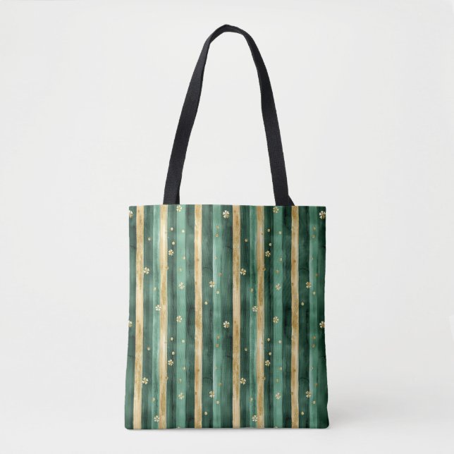 Bolsa Tote Trevo de Ouro Verde Dia de São Patrício (Frente)