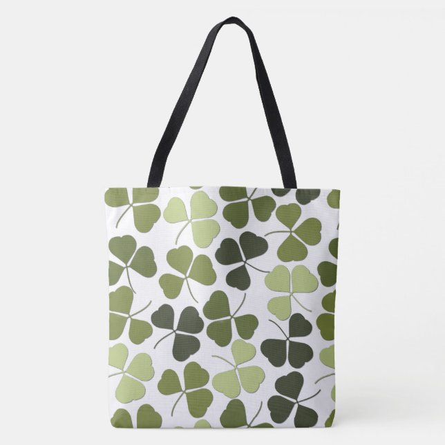Bolsa Tote Trevo Verde em uma Variedade de Tons (Frente)