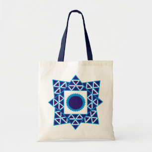 Bolsa Tote Triângulo Geométrico Azul - Star Mandala