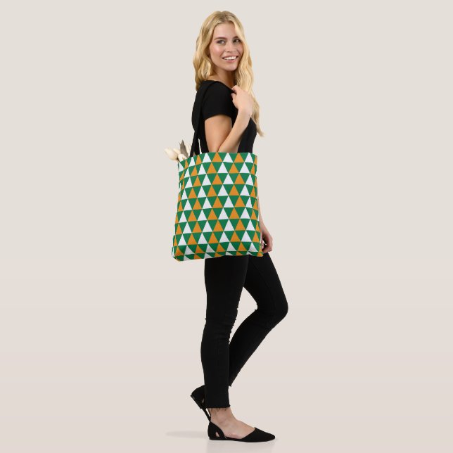 Bolsa Tote Triângulos brancos verdes e claros (No(a) Modelo)