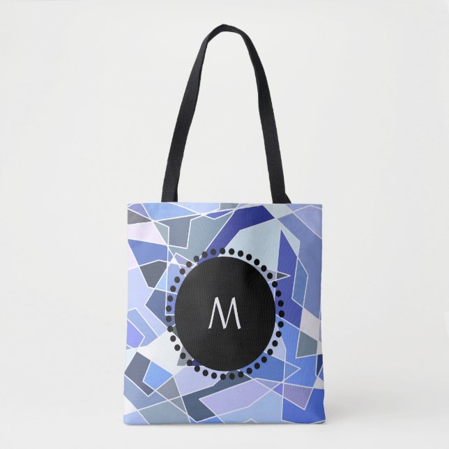 Bolsa Tote Triângulos de geometria do monograma (Frente)