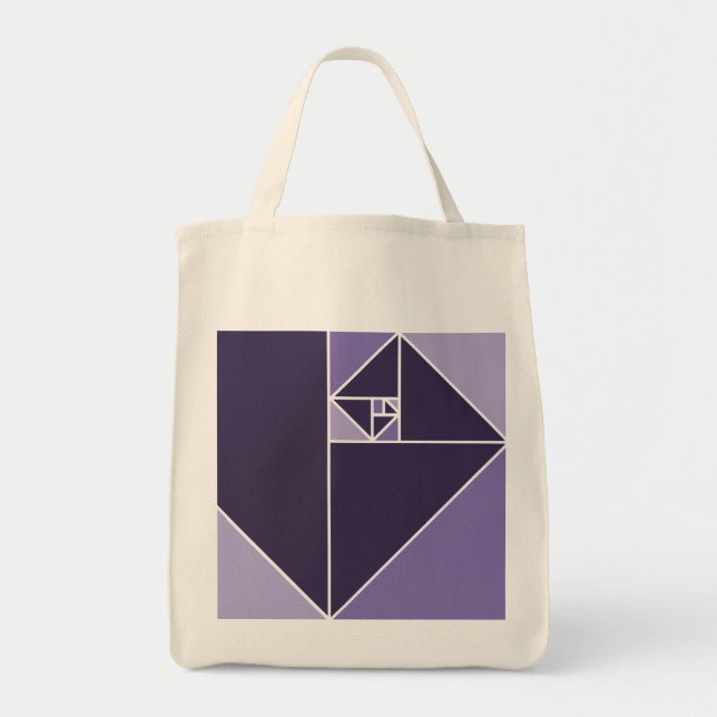 Bolsa Tote Triângulos dourados da relação (roxos) (Frente)