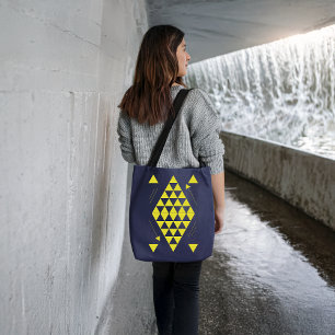 Bolsa Tote Triângulos Geométricos Amarelos