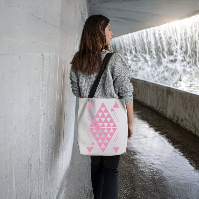 Bolsa Tote Triângulos Geométricos Rosa (Criador carregado)