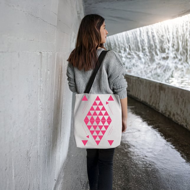 Bolsa Tote Triângulos Geométricos Rosa (Criador carregado)