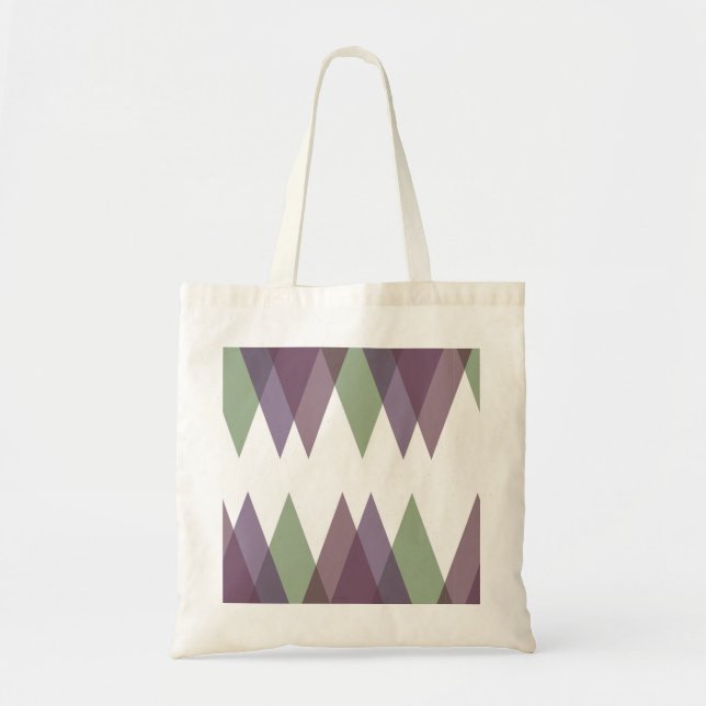 Bolsa Tote Triângulos Mauve e Verde (Frente)